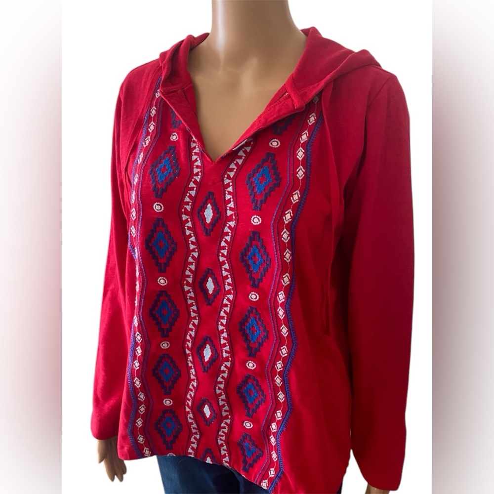 COPY - Aztec Embroidered Southwestern Bohemian boho Sweater Smock Cardigan Top